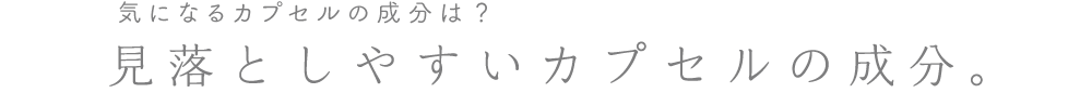 気になるカプセルの成分は？